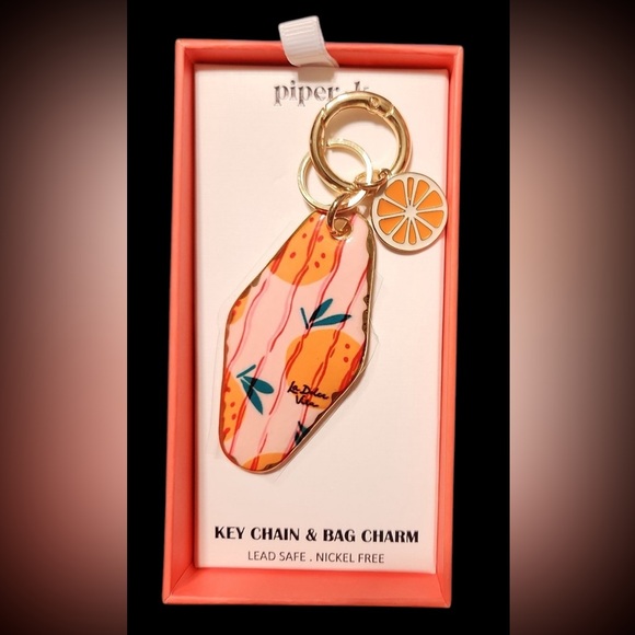Betsey Johnson Accessories - PIPER K Retro Style Motel Hotel Key La Dolce Vida Citrus Keychain Bag Charm NWT